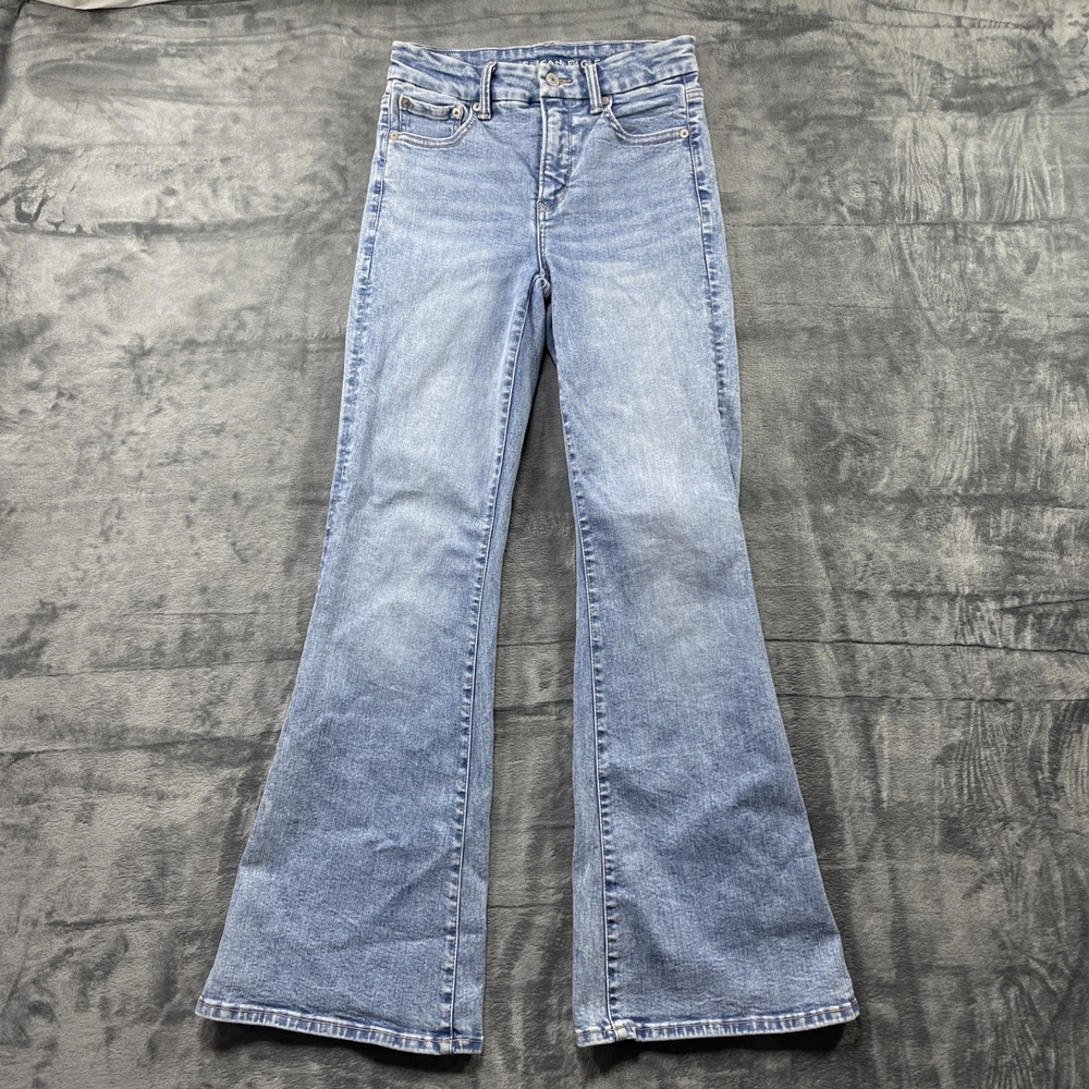 American Eagle Jeans Women's 2 Reg Flare Leg Super High Rise Next Level Stretch